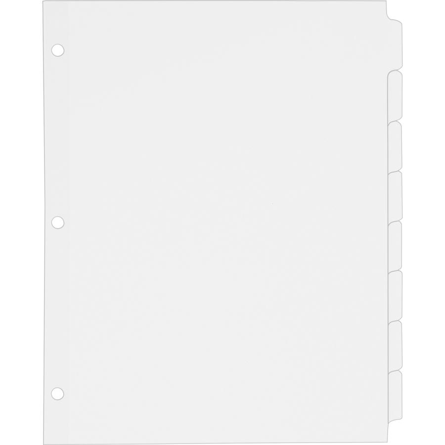 Avery&reg; Plain Tab Write-On Dividers - 8 x Divider(s) - 8 Tab(s)/Set - 8.5" Divider Width x 11" Divider Length - Letter - 3 Hole Punched - White Tab(s) - 20% Recycled - Reinforced, Non-laminated - 1. Picture 5