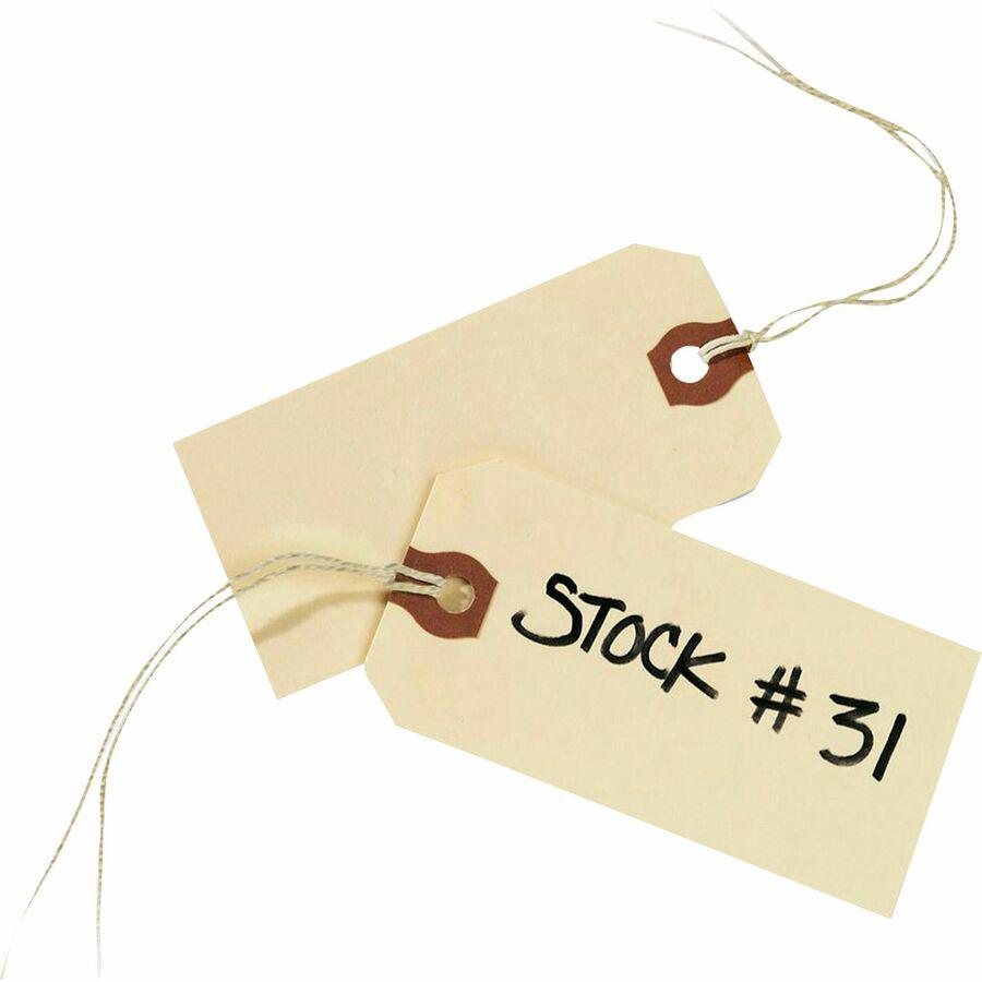 Avery&reg; Manila G Shipping Tag - #9 - 3.75" Length x 1.87" Width - Rectangular - String Fastener - Card Stock - Manila - 1000 / Box. Picture 2