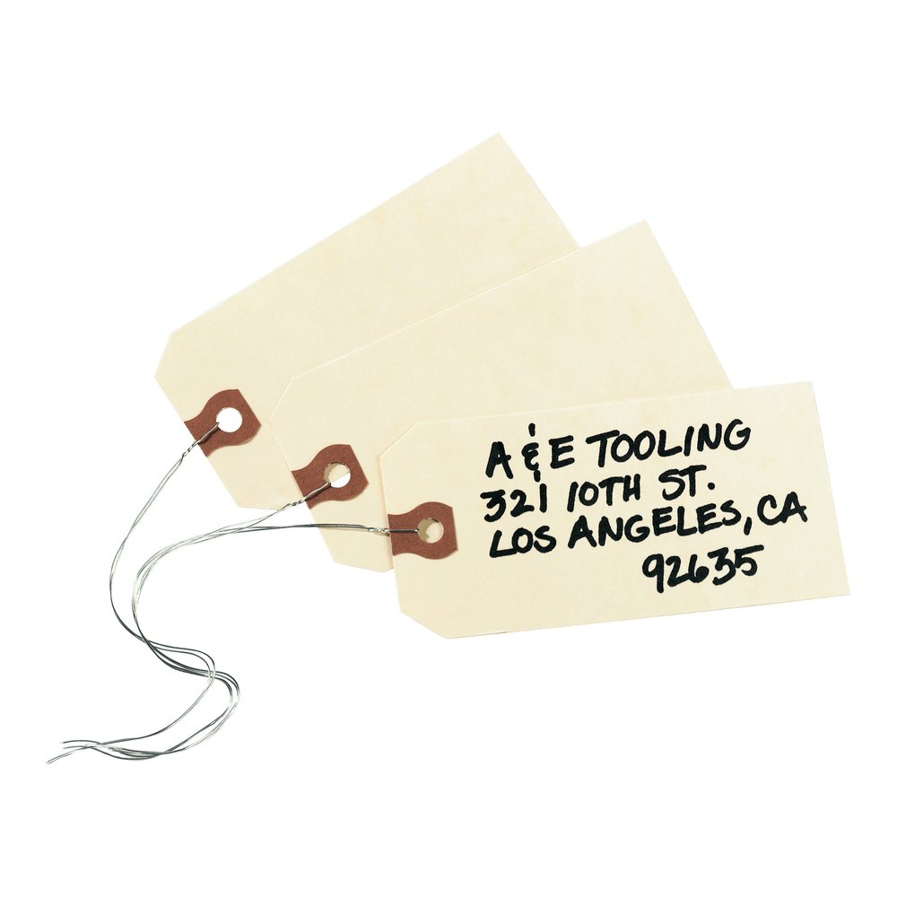 Avery&reg; Shipping Tags with Wire, 11.5 pt. Stock, 4-1/4" x 2-1/8" , 1,000 Manila Hang Tags - #26 - 4.25" Length x 2.12" Width - Rectangular - Wire Fastener - Card Stock - Manila - 1000 / Box. Picture 2