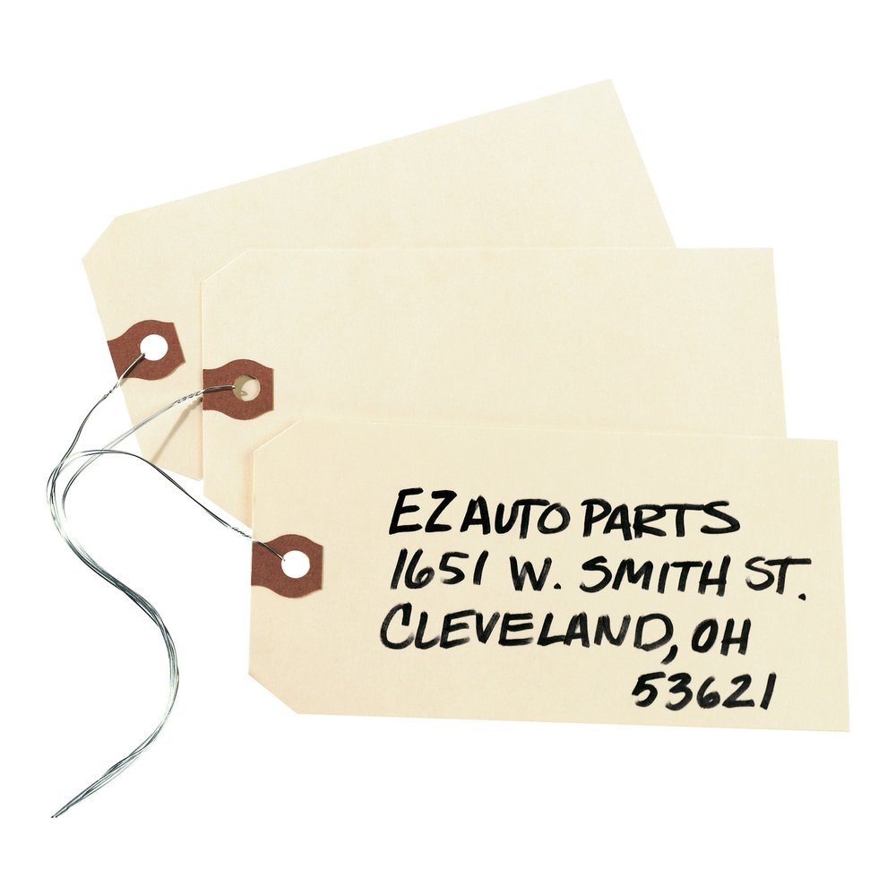 Avery&reg; Shipping Tags with Wire, 11.5 pt. Stock, 5-1/4"x2-5/8" , 1,000 Manila Hang Tags - #26 - 5.25" Length x 2.62" Width - Rectangular - Wire Fastener - Card Stock, Pulp - Manila - 1000 / Box. Picture 2