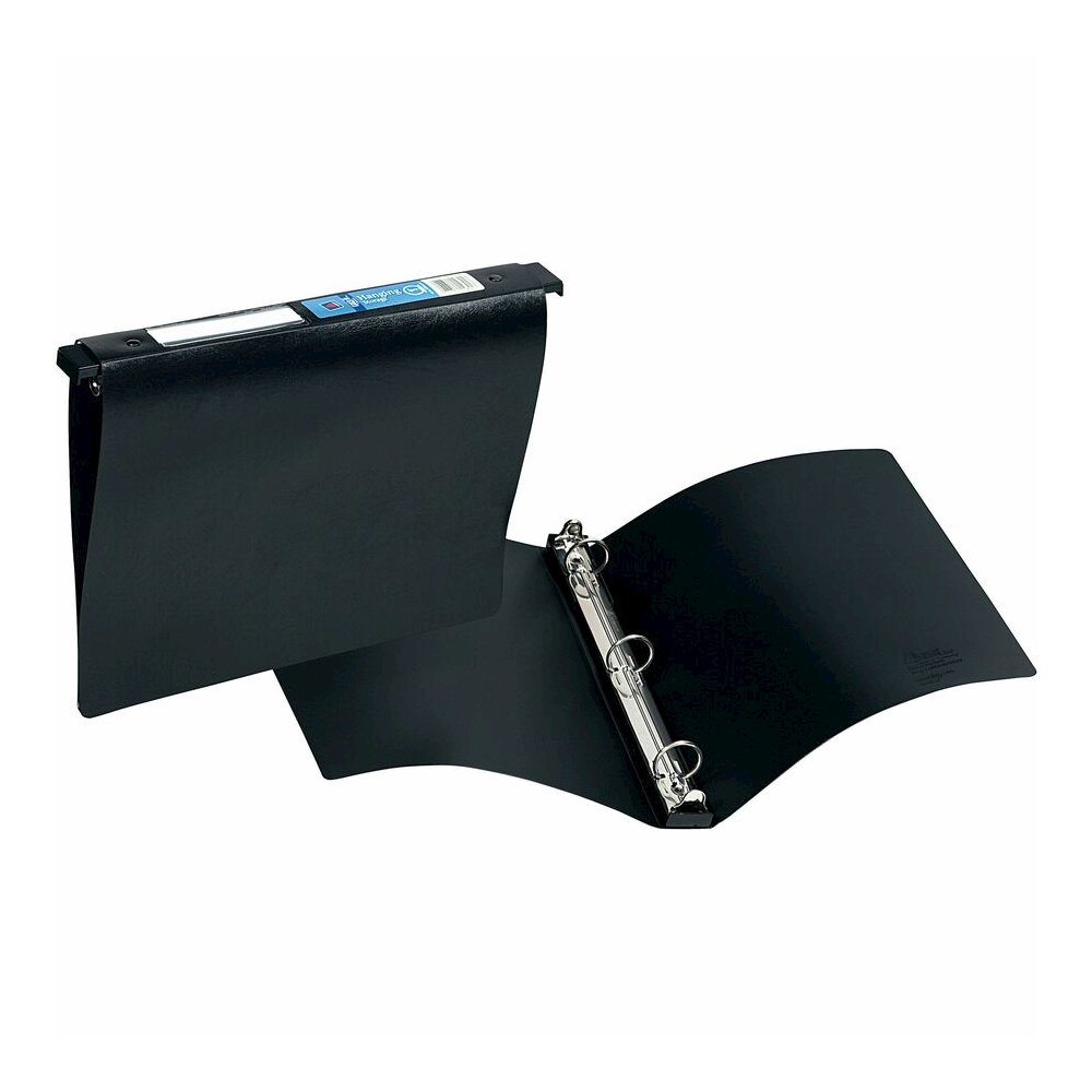 Avery&reg; Hanging Storage Flexible Binder - 1" Binder Capacity - Letter - 8 1/2" x 11" Sheet Size - 175 Sheet Capacity - 3 Ring - Fastener: Round Ring - Vinyl - Black - 9.28 oz - Gap-free Ring, Locki. Picture 3