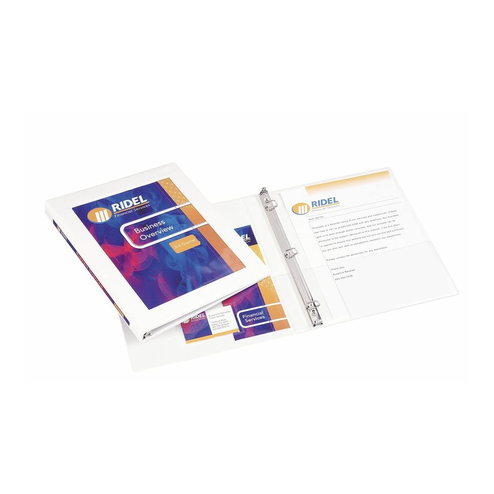 Avery Heavy-Duty Framed View 3 Ring Binder, 0.5" Slant Rings, White - Avery&reg; Heavy-Duty Framed View 3 Ring Binder, 0.5" Slant Rings, 1 White Binder (68052). Picture 3