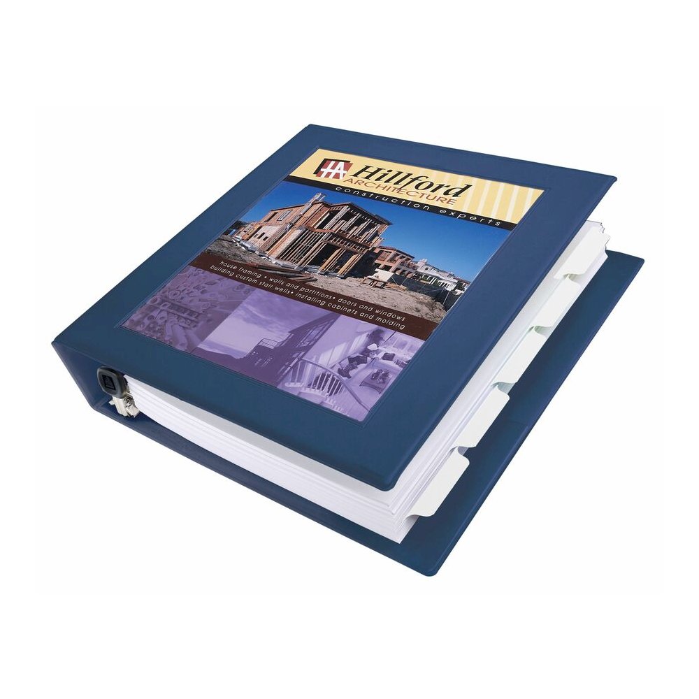 Avery Heavy-Duty Framed View Binder, 1.5" EZD Rings, Navy Blue - Avery&reg; Heavy-Duty Framed View 3-Ring Binder, 1.5" One Touch EZD(R) Rings, 1 Navy Blue Binder (68059). Picture 2