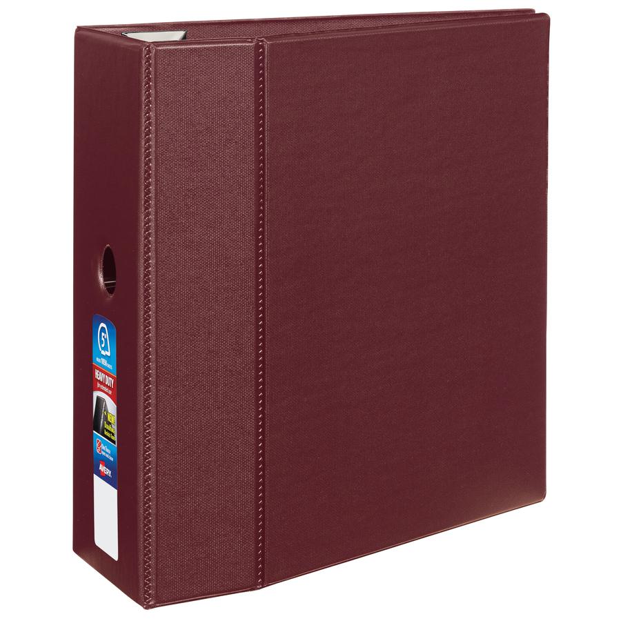 Avery&reg; Heavy-Duty Maroon 5" Binder (79366) - Avery&reg; Heavy-Duty 3 Ring Binder, 5" One Touch EZD&reg; Rings, 2.3/4.8" Spine, 1 Maroon Binder (79366). Picture 2