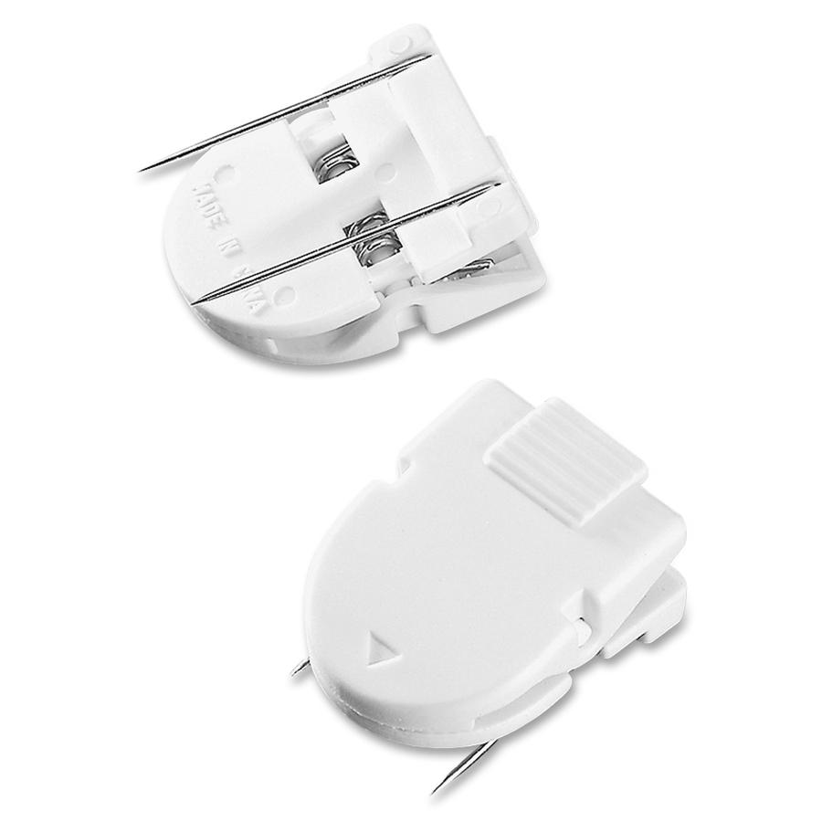 Advantus Panel Wall Clips - Standard - 40 Sheet Capacity - 50 / Box - White - Plastic. Picture 2