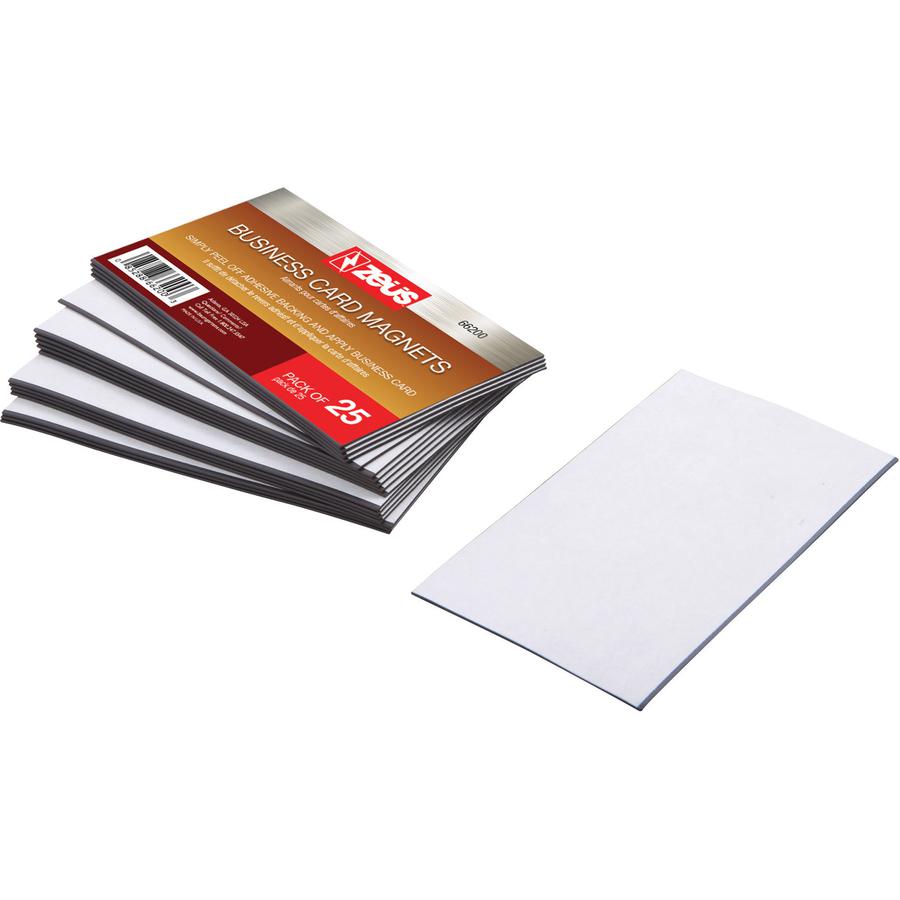 Zeus Magnetic Business Card - 3 1/2" x 2" - 25 / Pack - Black. Picture 8