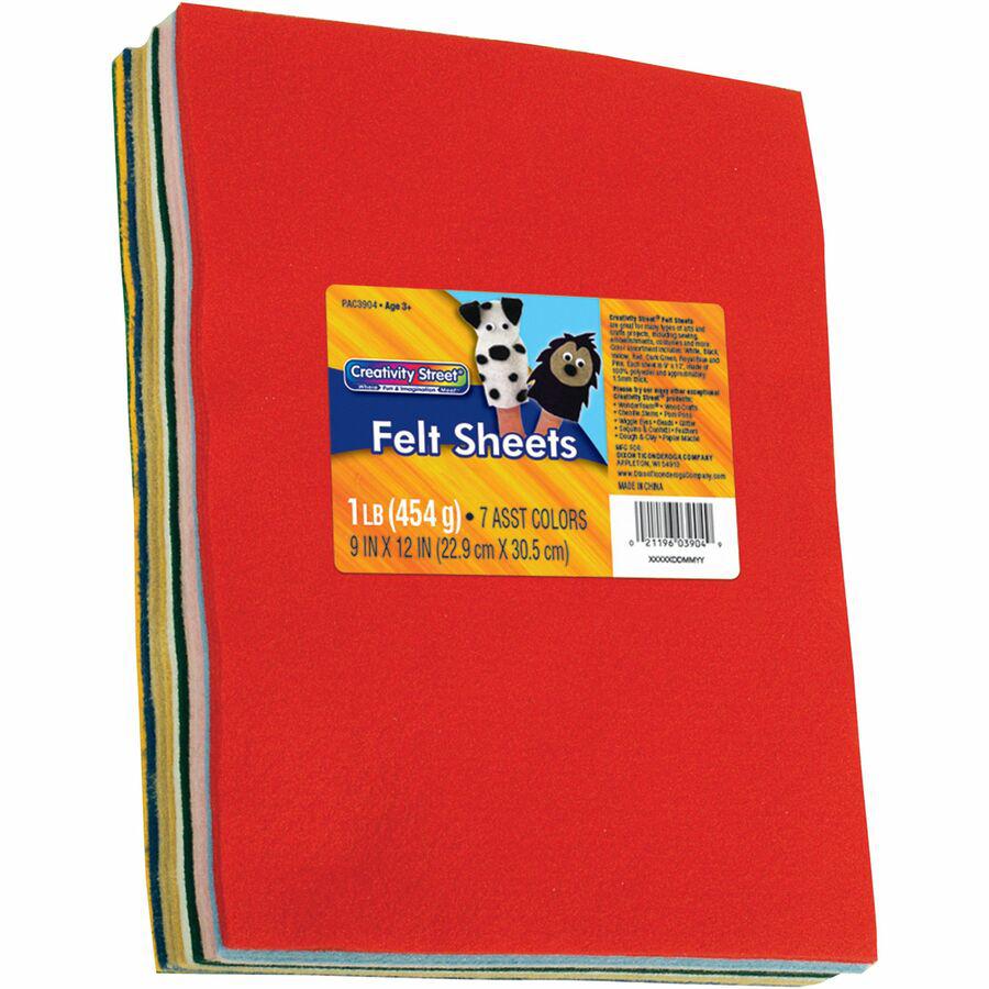 Creativity Street One Pound Felt Sheets - 30 Piece(s) - 9"Width x 12"Length - 30 / Pack - Assorted. Picture 3