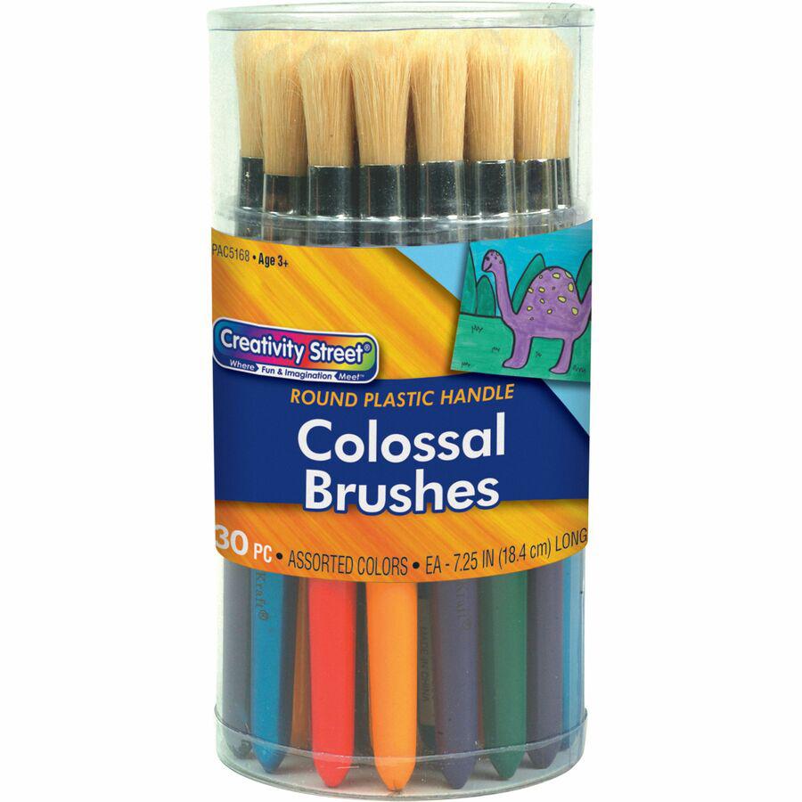 Creativity Street Wood Colossal Brushes - 30 Brush(es) - 6" Wood - Aluminum Ferrule. Picture 8