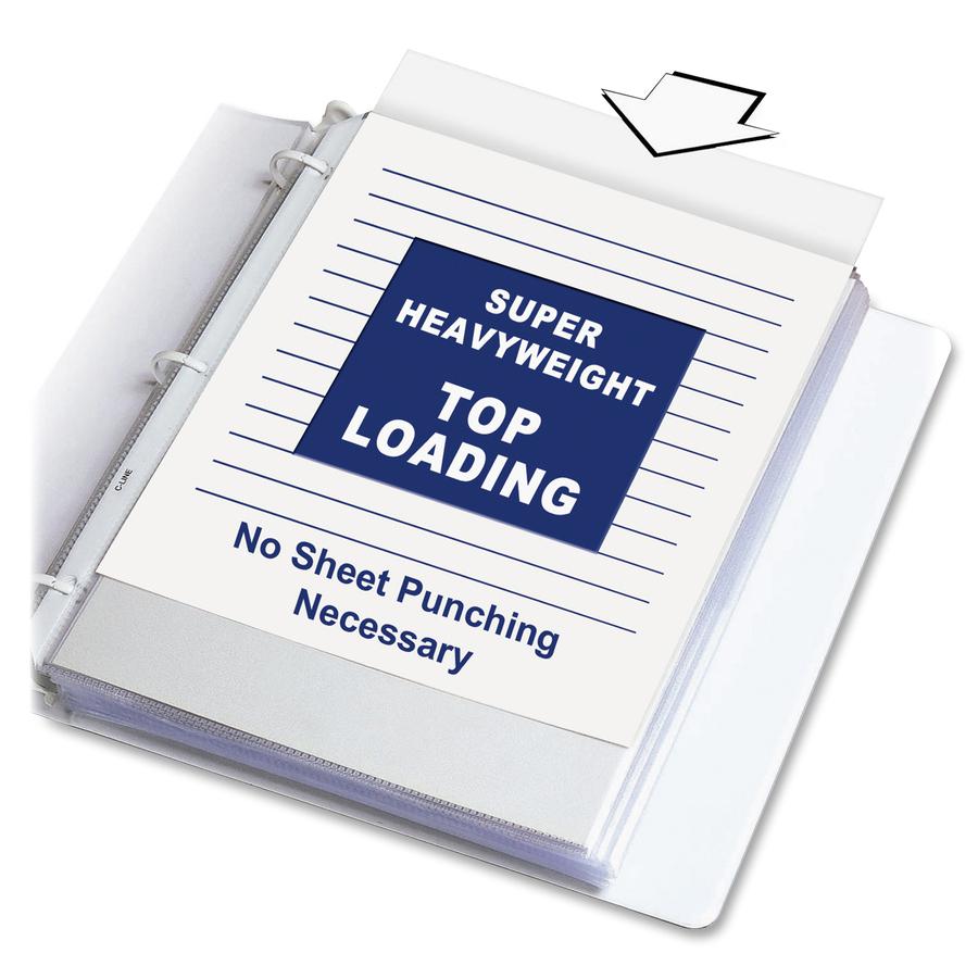 C-Line Super Heavyweight Poly Sheet Protectors - Clear, Top Loading, 11 x 8-1/2, 50/BX, 61003. Picture 4