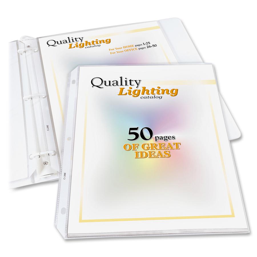 C-Line High-Capacity Top-Loading Sheet Protectors - 50 x Sheet Capacity - For Letter 8 1/2" x 11" Sheet - Clear - Polypropylene - 25 / Box. Picture 2