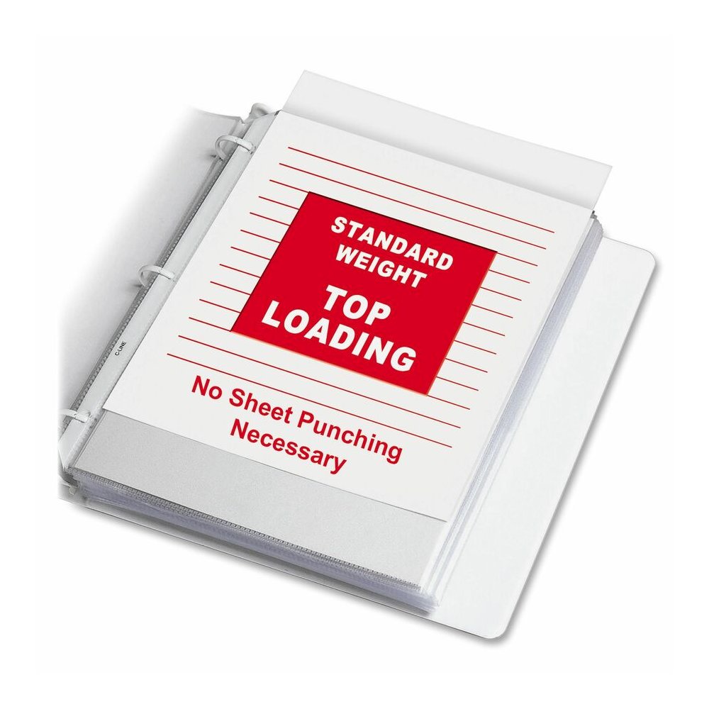 C-Line Poly Top-loading Sheet Protectors - For Letter 8 1/2" x 11" Sheet - 3 x Holes - Ring Binder - Clear - Polypropylene - 50 / Box. Picture 2