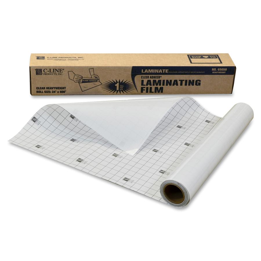 C-Line Heavyweight Cleer Adheer Laminating Film Roll - Clear, One-Sided, 24 x 600, 1/BX, 65050. Picture 3