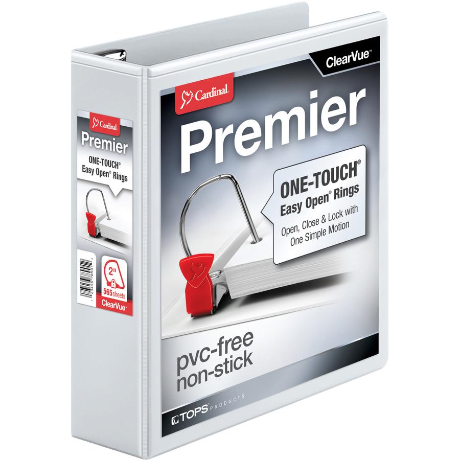 Cardinal EasyOpen Clearvue Slant D-Ring Binders - 2" Binder Capacity - Letter - 8 1/2" x 11" Sheet Size - 525 Sheet Capacity - 2 1/2" Spine Width - 3 x D-Ring Fastener(s) - 2 Inside Front & Back Pocke. Picture 3
