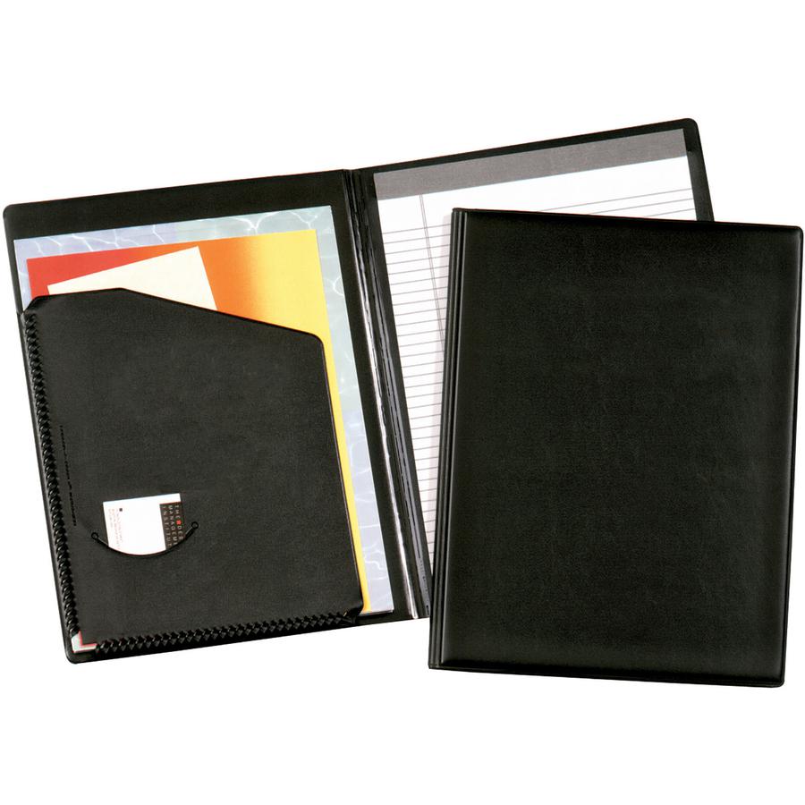 Cardinal 397 610 Letter Pad Folio - 9 1/2" x 12 1/2" - 100 Sheet Capacity - 1 Inside Front Pocket(s) - Vinyl, Polyvinyl Chloride (PVC) - Black - 1 Each. Picture 7