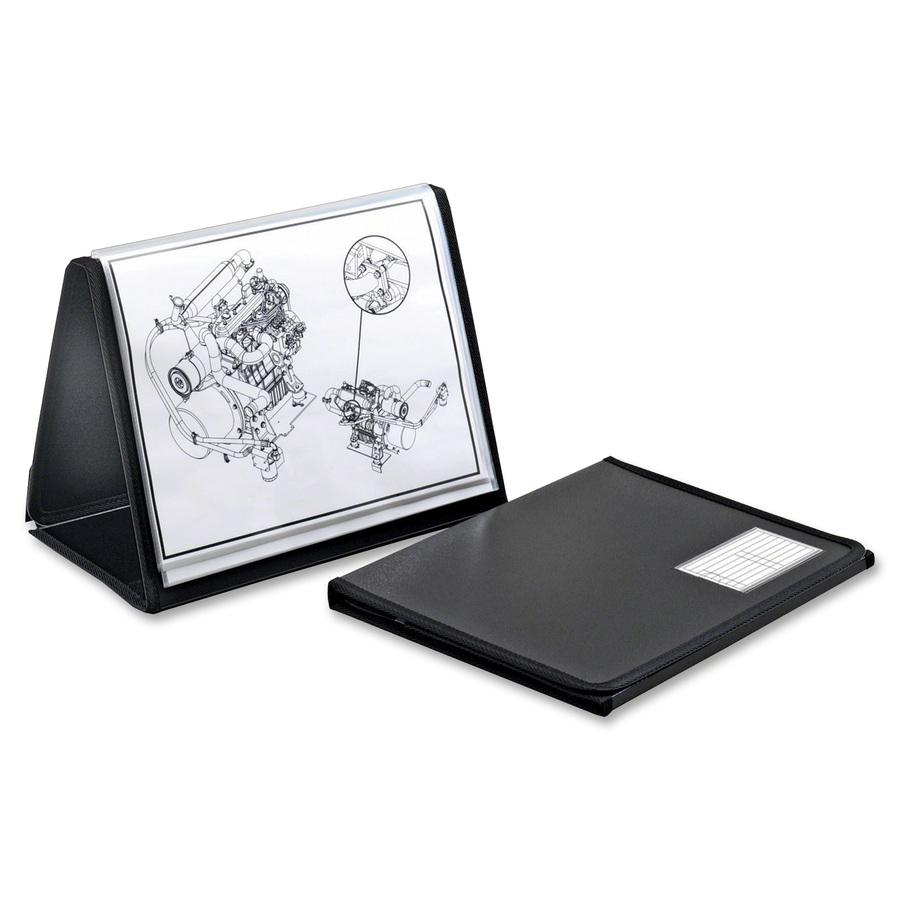 Cardinal Easel Showfile Presentation Book - Letter - 8 1/2" x 11" Sheet Size - 40 Sheet Capacity - 20 Front, Internal Pocket(s) - Poly - Black - 13.44 oz - Lightweight, Hook & Loop Closure, Acid-free . Picture 5
