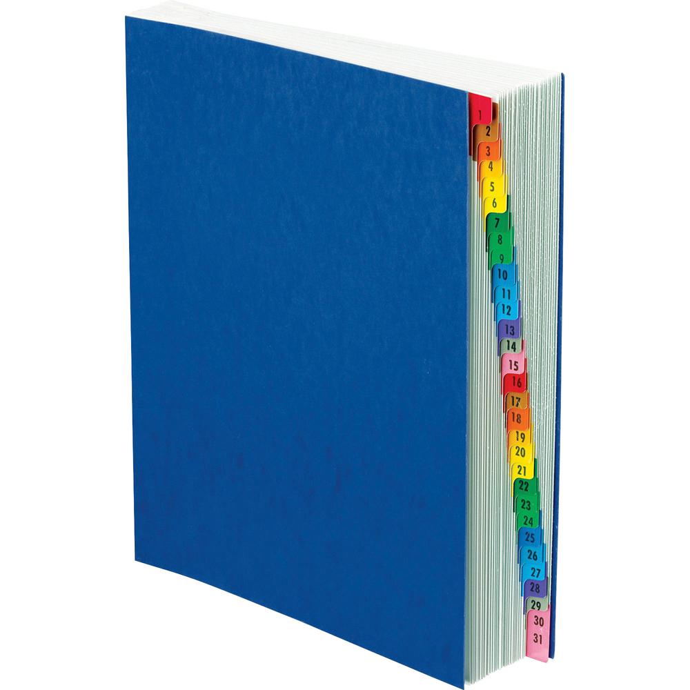 Pendaflex PressGuard Expadable 1-31 Index Desk File - 30 Printed Tab(s) - Digit - 1-30 - 30 Tab(s)/Set - Black, Blue Divider - Multicolor Mylar Tab(s) - Recycled - Moisture Resistant, Reinforced Gusse. Picture 2