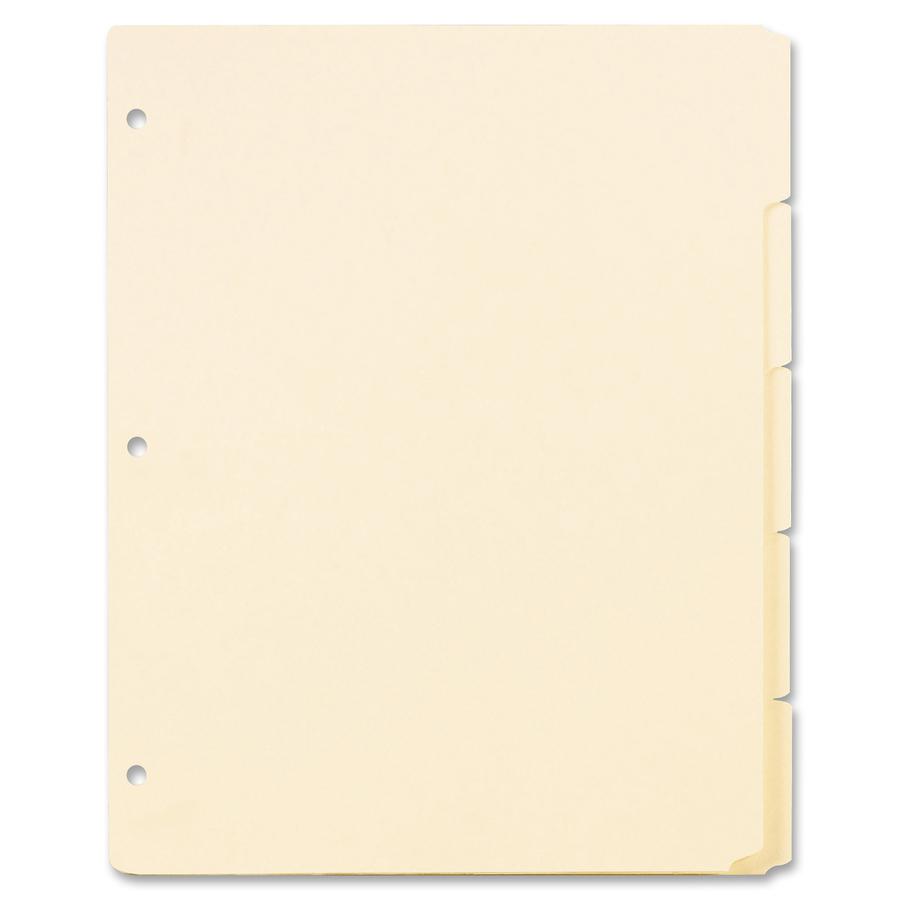 Oxford Ring Book Index Sheets - 5 x Divider(s) - Blank Tab(s) - 5 Tab(s)/Set - 8.5" Divider Width x 11" Divider Length - 3 Hole Punched - Manila Tab(s) - 10% Recycled - Punched, Acid-free - 1 Box. Picture 3