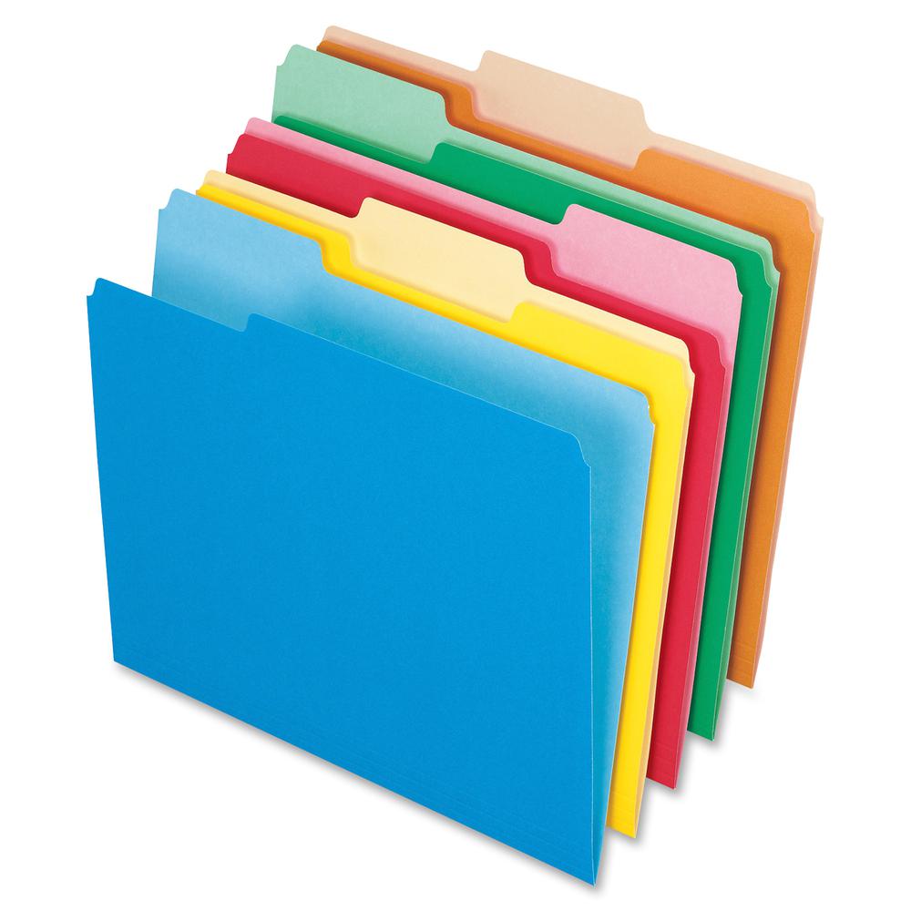 Pendaflex 1/3 Tab Cut Letter Top Tab File Folder - 8 1/2" x 11" - Top Tab Location - Assorted Tab Position - 11 pt. - 1 Plys - Assorted - Reinforced, Preprinted, Acid-free - 100 / Box. Picture 2