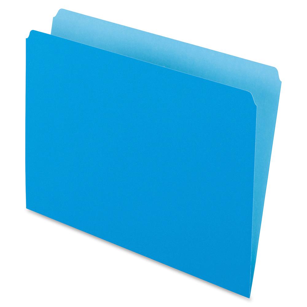 Pendaflex Letter Recycled Top Tab File Folder - 8 1/2" x 11" - 11 pt. - 1 Plys - Blue - 30% Recycled - 100 / Box. Picture 2