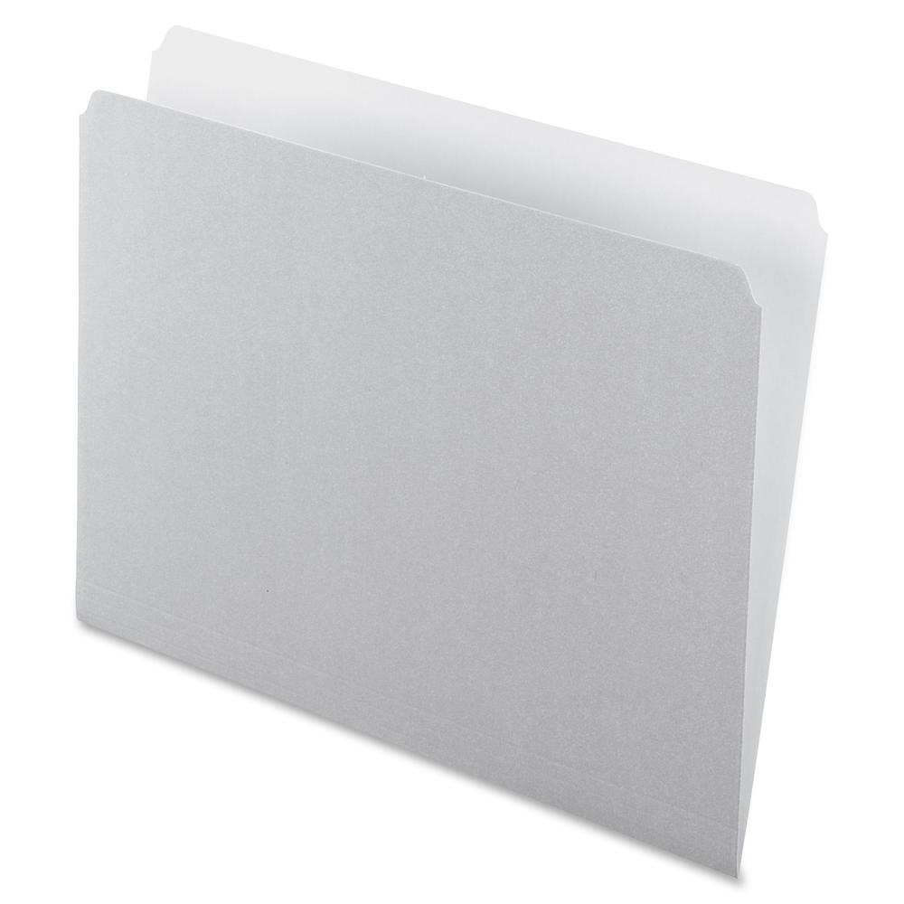 Pendaflex Letter Recycled Top Tab File Folder - 8 1/2" x 11" - 11 pt. - 1 Plys - Gray - 30% Recycled - 100 / Box. Picture 2