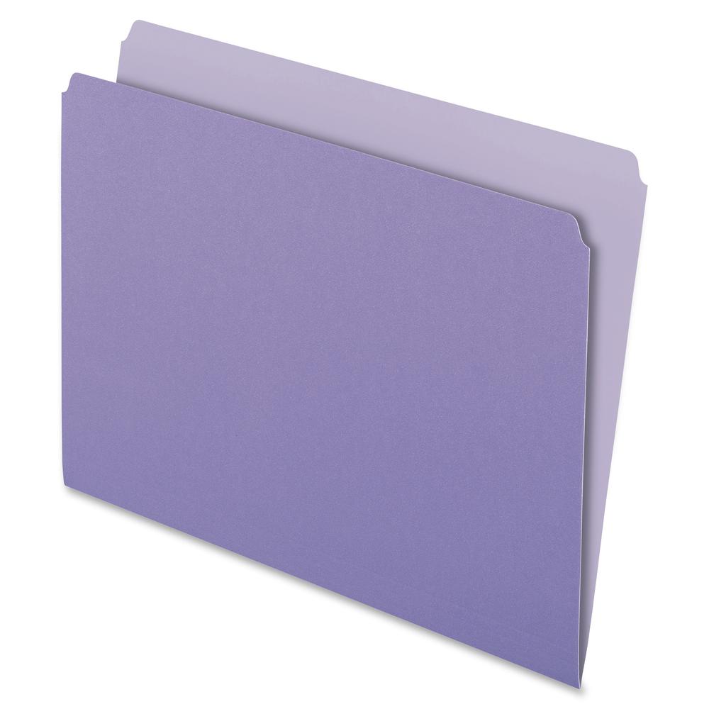 Pendaflex Letter Recycled Top Tab File Folder - 8 1/2" x 11" - Lavender - 30% Recycled - 100 / Box. Picture 2