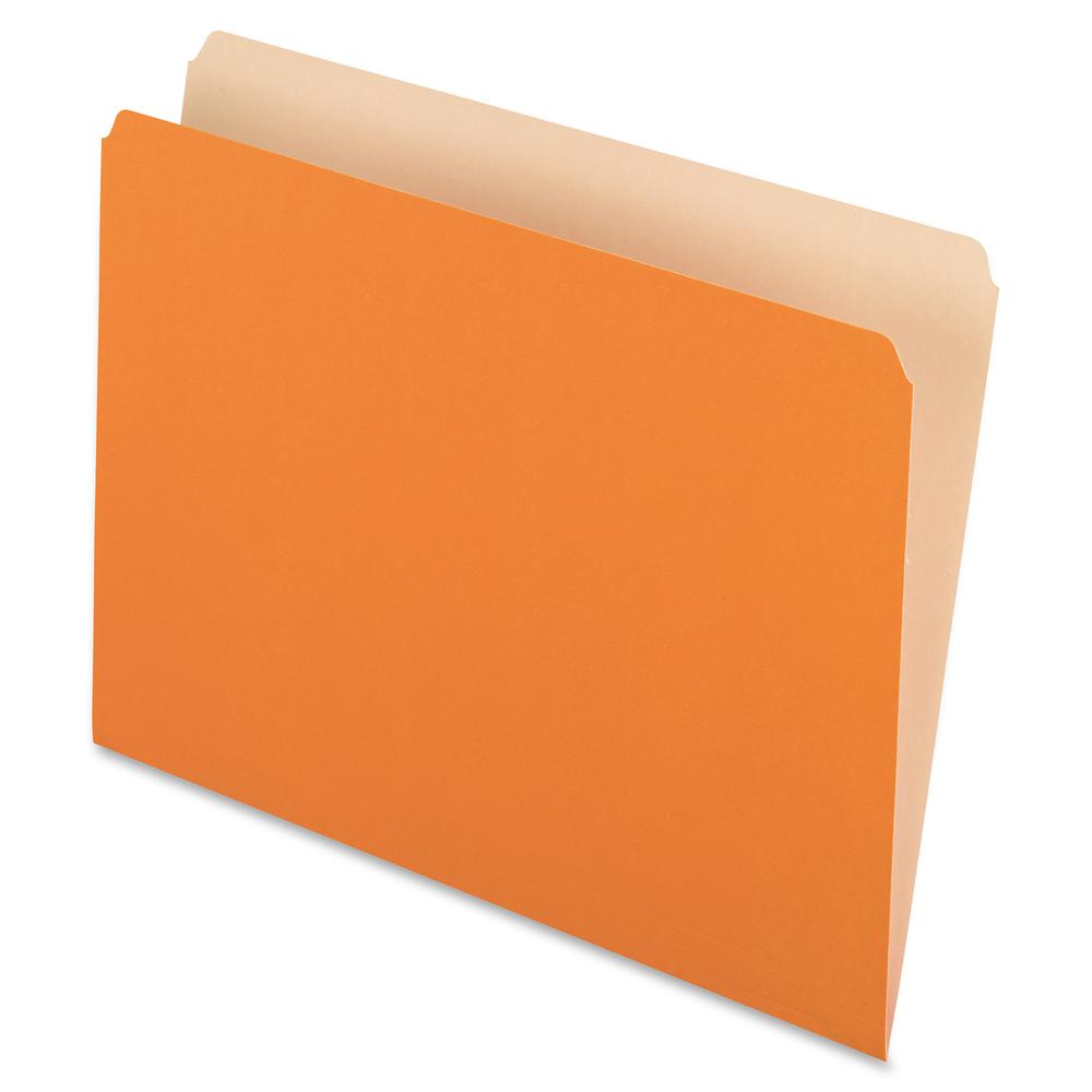 Pendaflex Letter Recycled Top Tab File Folder - 8 1/2" x 11" - 11 pt. - 1 Plys - Orange - 30% Recycled - 100 / Box. Picture 2