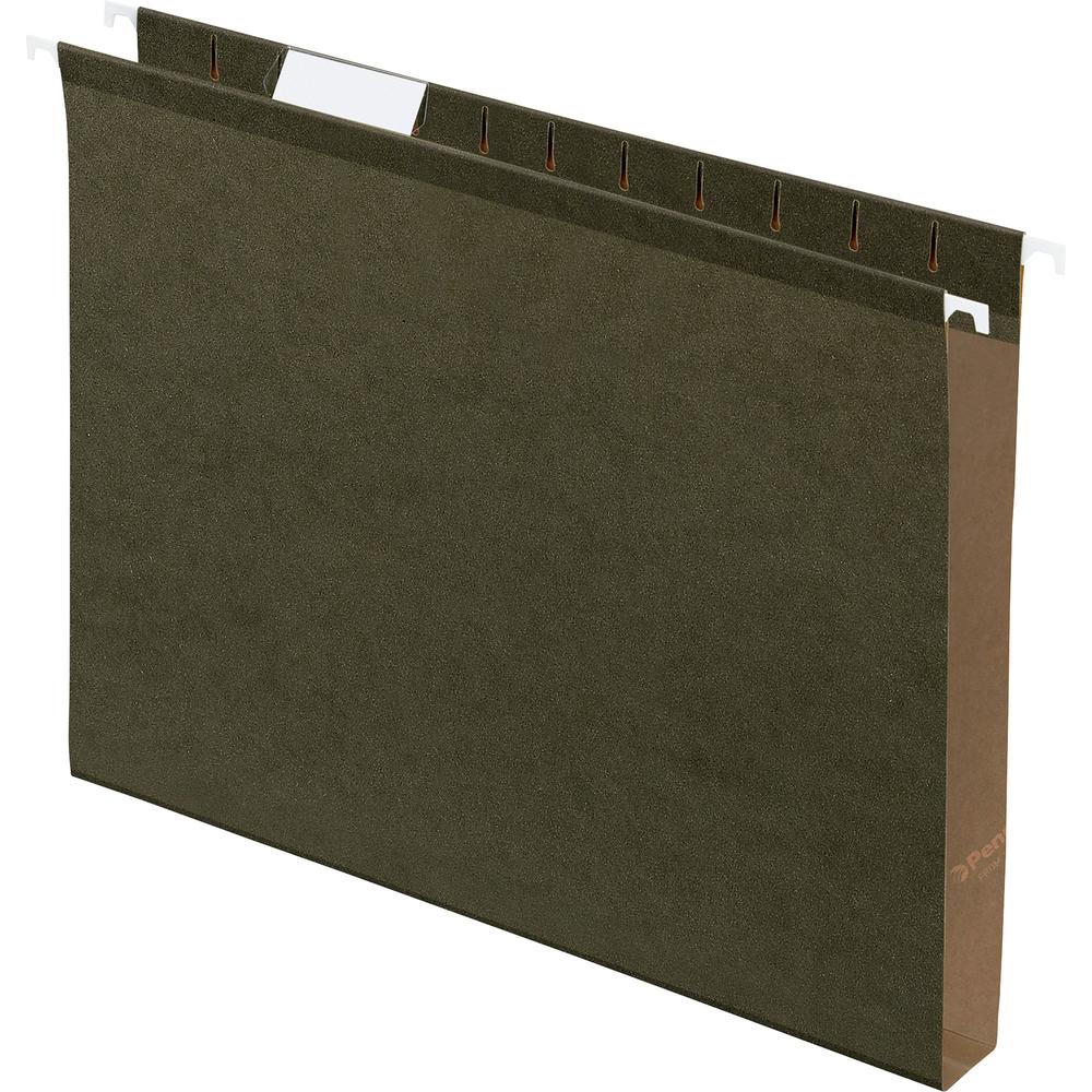 Pendaflex Letter Recycled Hanging Folder - 1" Folder Capacity - 8 1/2" x 11" - Folder - Standard Green - Reinforced, Reinforced Gusset, Acid-free - 10% Recycled - 25 / Box. Picture 2