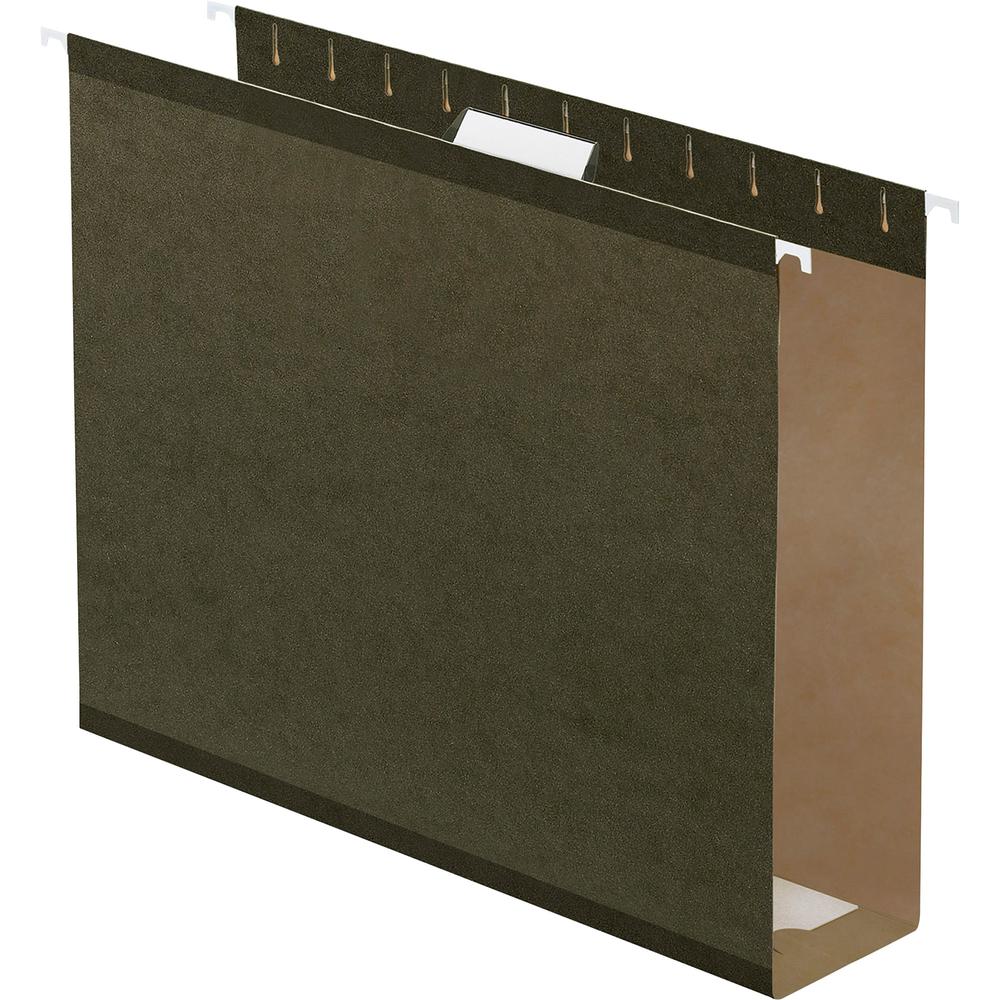 Pendaflex Letter Recycled Hanging Folder - 3" Folder Capacity - 8 1/2" x 11" - Folder - Pressboard - Standard Green - Reinforced, Reinforced Gusset, Acid-free - 10% Recycled - 25 / Box. Picture 2