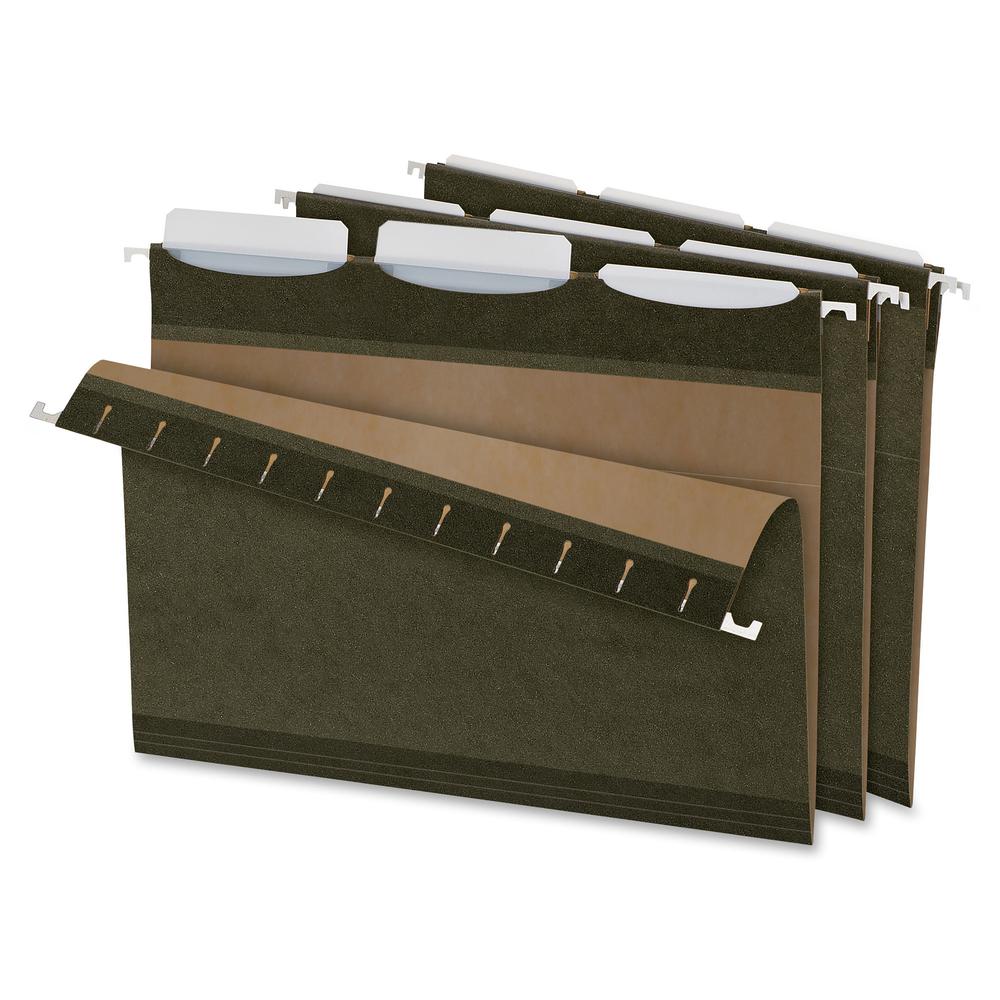 Pendaflex Ready-Tab 1/3 Tab Cut Letter Recycled Hanging Folder - 8 1/2" x 11" - Green - 10% Recycled - 25 / Box. Picture 2