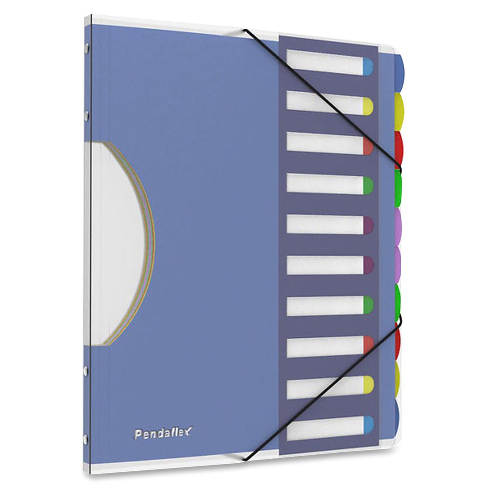 Pendaflex PileSmart Project Sorter - 10 x Divider(s) - 10 Tab(s) - 8.5" Divider Width x 11" Divider Length - Letter - Multicolor Divider - Elastic Closure, Moisture Resistant - 1 Each. Picture 3