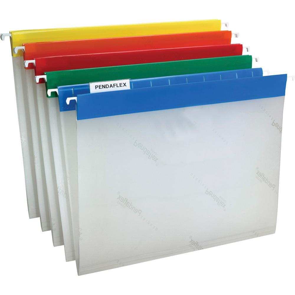 Pendaflex EasyView 1/5 Tab Cut Hanging Folder - 9 1/4" x 11 3/4" - Assorted Position Tab Position - Poly - Blue, Yellow, Red, Orange, Green - 25 / Box. Picture 3