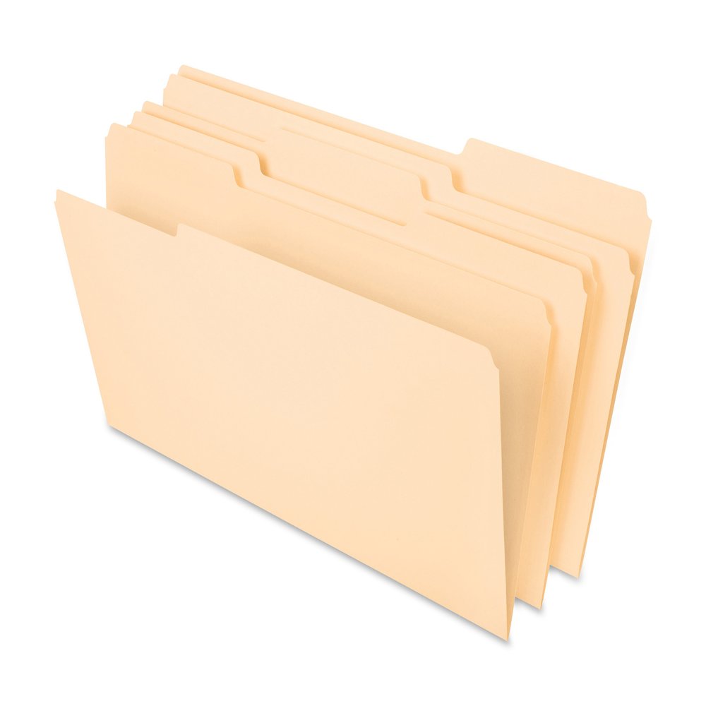 Pendaflex 1/3 Tab Cut Legal Top Tab File Folder - 8 1/2" x 14" - 3/4" Expansion - Top Tab Location - Assorted Tab Position - 11 pt. - 1 Plys - Manila - Corner - 100 / Box. Picture 2