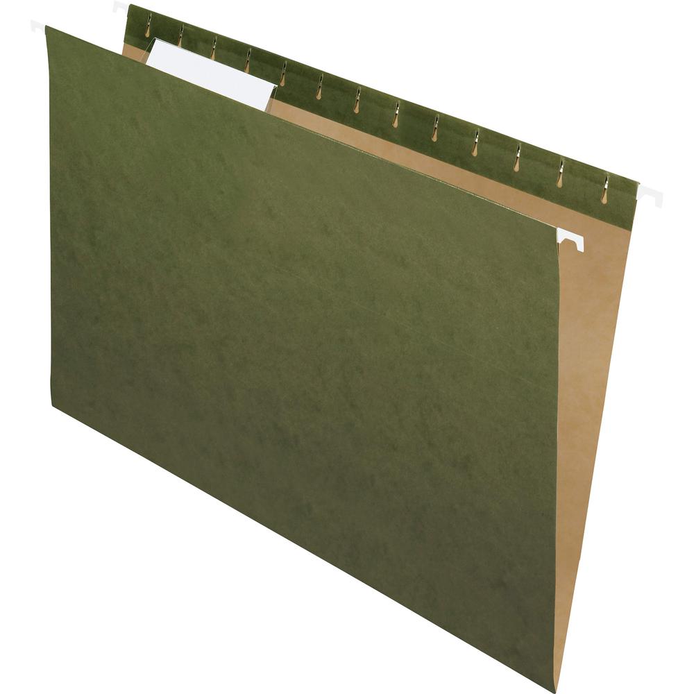 Pendaflex Essentials 1/3 Tab Cut Legal Recycled Hanging Folder - 8 1/2" x 14" - Standard Green - 100% Recycled - 25 / Box. Picture 2