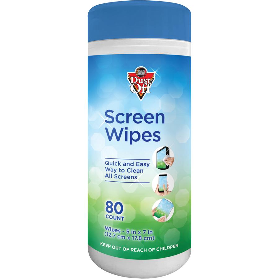 Dust-Off Anti-Static Monitor Wipes - For Monitor - Streak-free, Pre-moistened, Non-abrasive, Alcohol-free, Anti-static - 80 / Canister - 1 Each - White. Picture 2