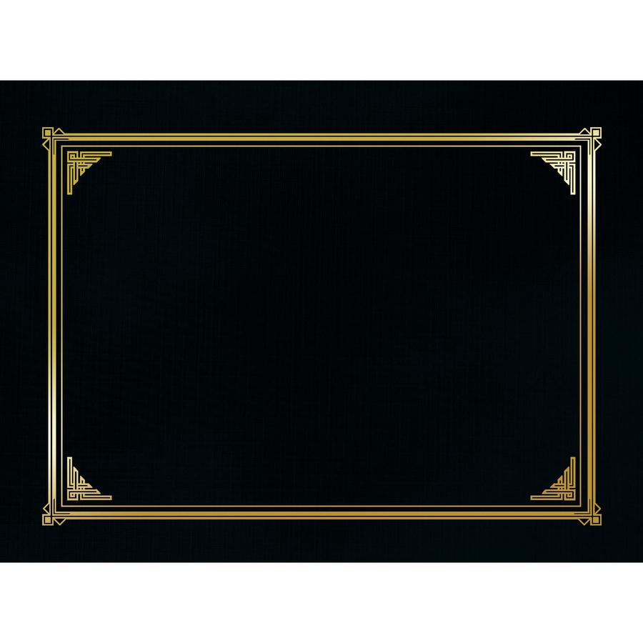 Geographics Letter, A4 Recycled Certificate Holder - 8 1/2" x 11" , 10" x 8" , 8 17/64" x 11 11/16" - Linen - Black - 30% Recycled - 6 / Pack. Picture 2