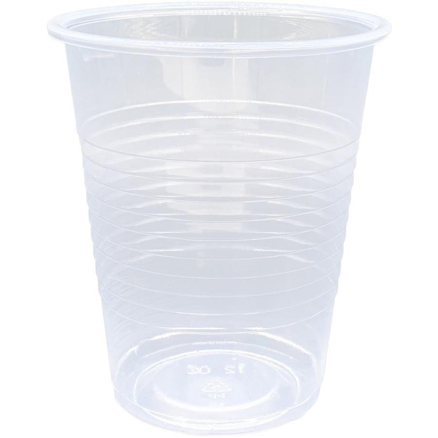 Genuine Joe 12 oz Transparent Beverage Cups - 12 fl oz - Clear - Plastic - Cold Drink - 100/Pack - 10 / Carton. Picture 2