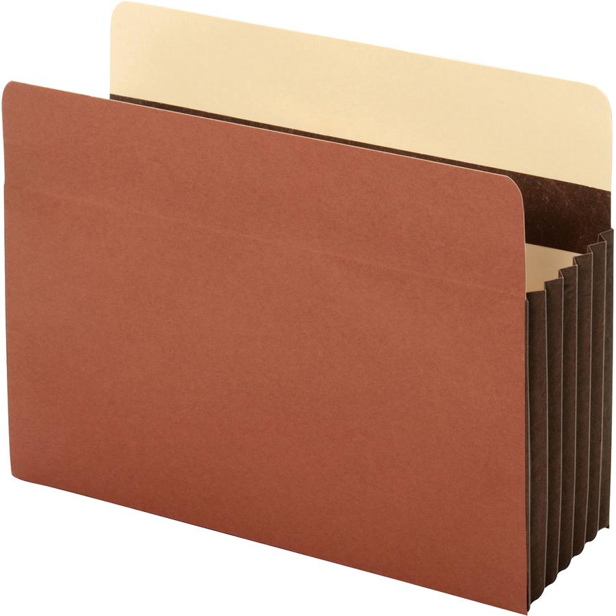 Pendaflex Letter Recycled Expanding File - 8 1/2" x 11" - 5 1/4" Expansion - 24 pt. - Tyvek - Brown - Reinforced, Heavyweight Cover, Heavy Duty, Wear Resistant, Tear Resistant, Tyvek Gusset, Reinforce. Picture 5