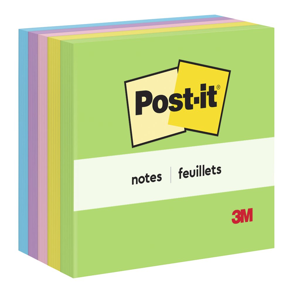 Post-it&reg; Notes - Floral Fantasy Color Collection - 500 - 3" Flag/Note Width x 3" Flag/Note Length - Square - 100 Sheets per Pad - Unruled - Limeade, Blue Paradise, Citron, Positively Pink, Iris In. Picture 5