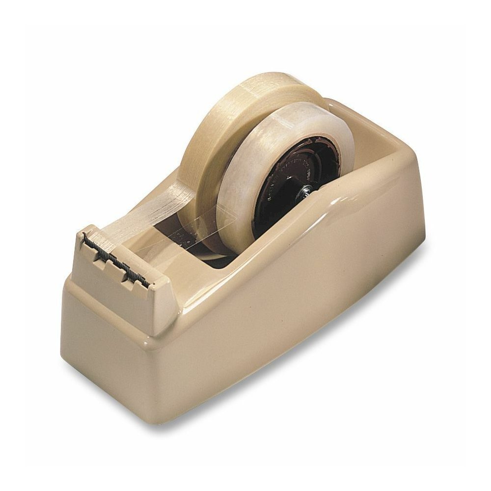 Scotch Heavy-Duty Dispenser - Holds Total 2 Tape(s) - 3" Core - Refillable - Plastic - Beige - 1 Each. Picture 2