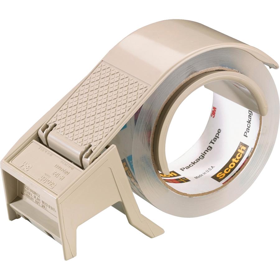 Scotch Packaging/Sealing Tape Hand Dispenser - Holds Total 1 Tape(s) - 3" Core - Refillable - Adjustable Tension Mechanism, Retractable Blade - Plastic - Gray - 1 Each. Picture 2