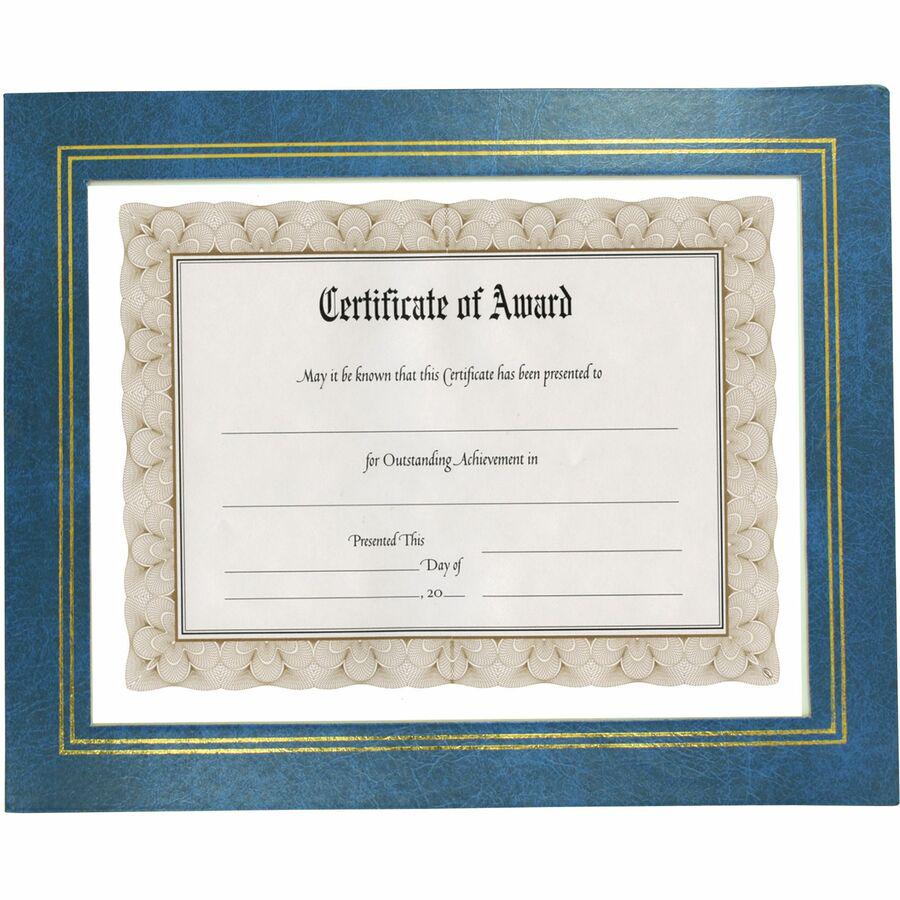Golite nu-dell Flat Document Frames - Holds 11" x 8.50" Insert - Desktop - Horizontal, Vertical - Easel Back, Hanger - 2 / Pack - Leatherette - Blue. Picture 5
