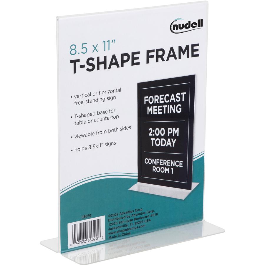 Golite nu-dell Sign Holder - Holds 8.50" x 11" Insert - Vertical - 1 Each - Plastic - Clear. Picture 4