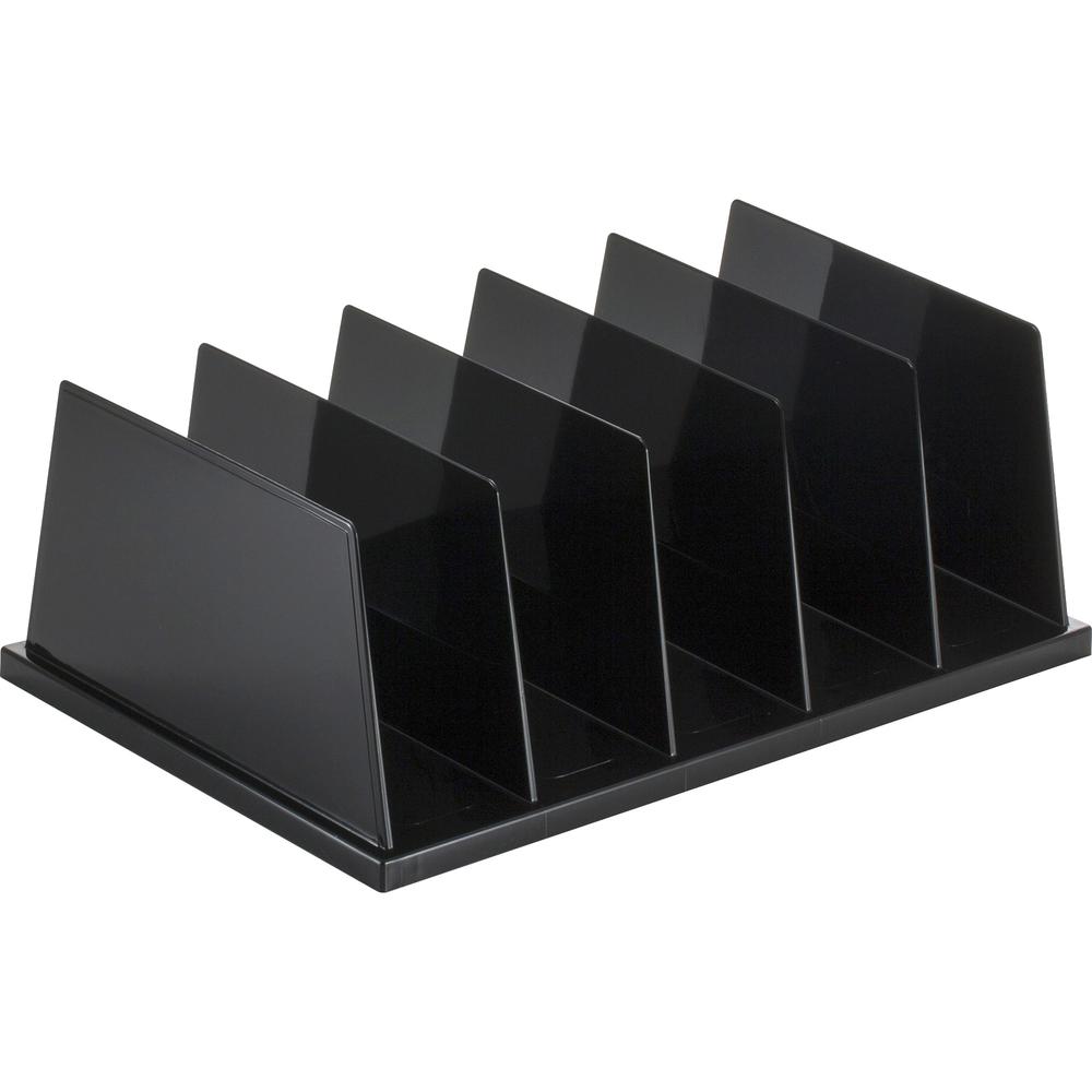 Officemate Desktop Sorter - 5 Compartment(s) - 9" Height x 13.5" Width x 5" DepthDesktop - Black - Plastic - 1 Each. Picture 2