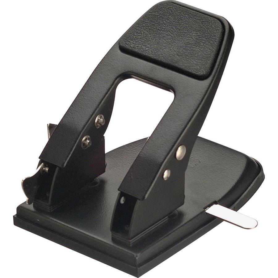 Officemate Heavy-Duty 2-Hole Punch - 2 Punch Head(s) - 50 Sheet of 20lb Paper - 1/4" Punch Size - Steel - Black. Picture 3