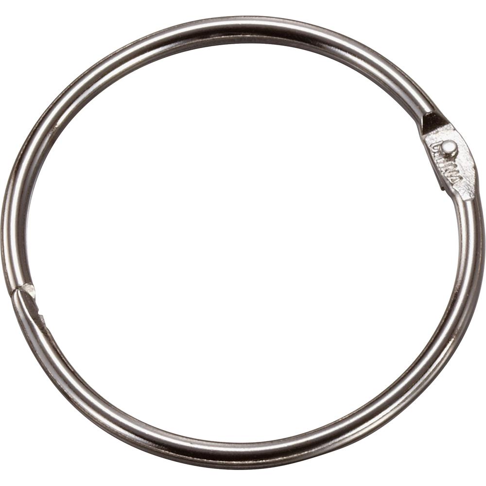 Officemate Loose-Leaf Book Rings - 2" Diameter - Silver - Metal - 50 / Box. Picture 2