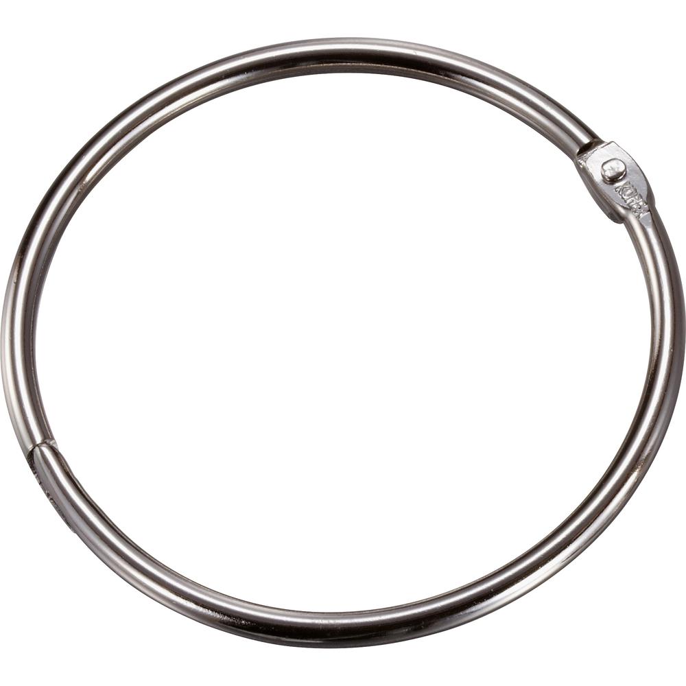 Officemate Loose-Leaf Book Rings - 3" Diameter - Silver - Metal - 10 / Box. Picture 4