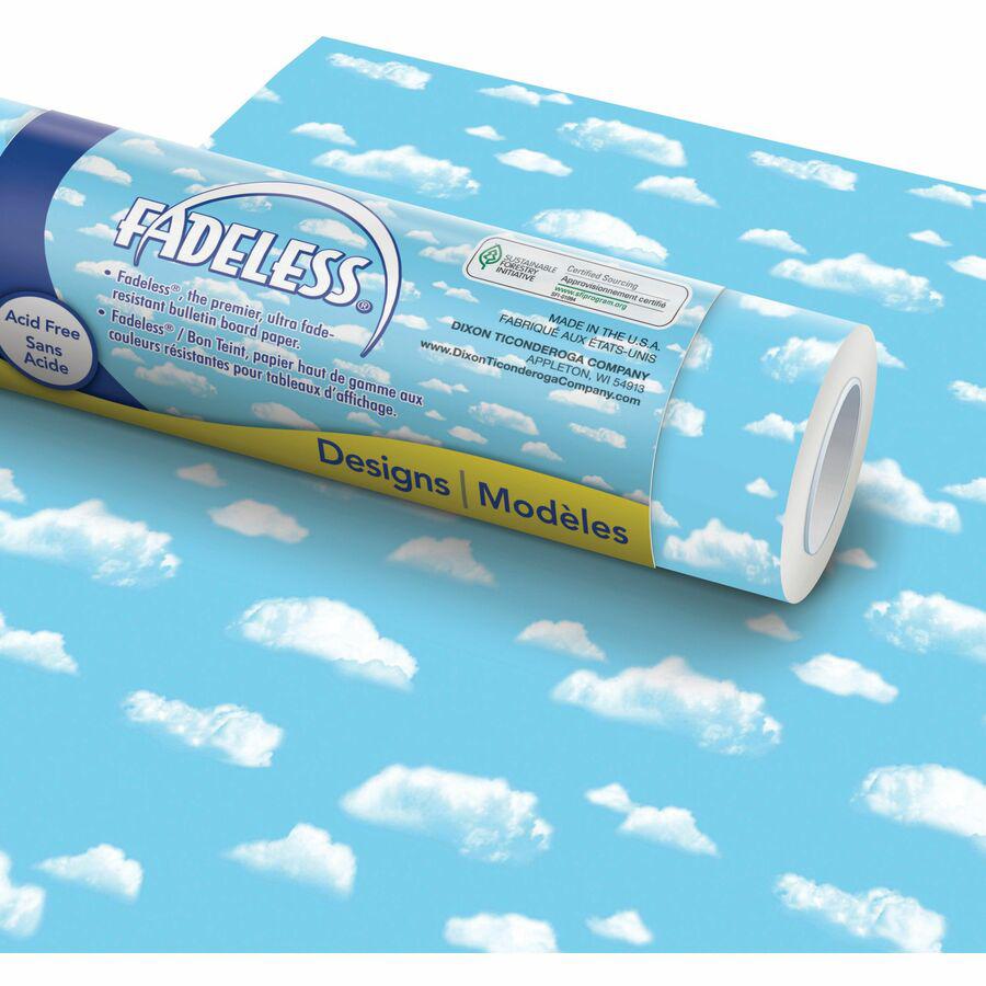 Fadeless Bulletin Board Art Paper - Bulletin Board - 6"Height x 48"Width x 50 ftLength - 1 / Roll - Cloud. Picture 7