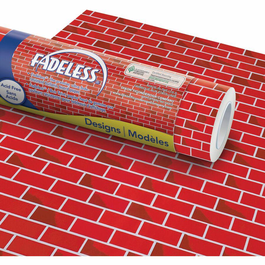 Fadeless Bulletin Board Art Paper - Bulletin Board - 6"Height x 48"Width x 50 ftLength - 1 / Roll - Red. Picture 4