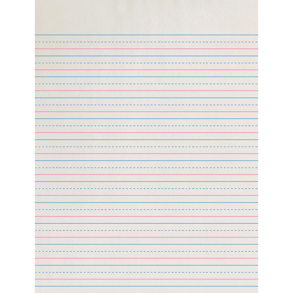 Zaner-Bloser Dotted Midline Newsprint Paper - Letter - 500 Sheets - 0.50" Ruled - Letter - 8" x 10 1/2" Sheet Size - White Paper - 500 / Ream. Picture 2