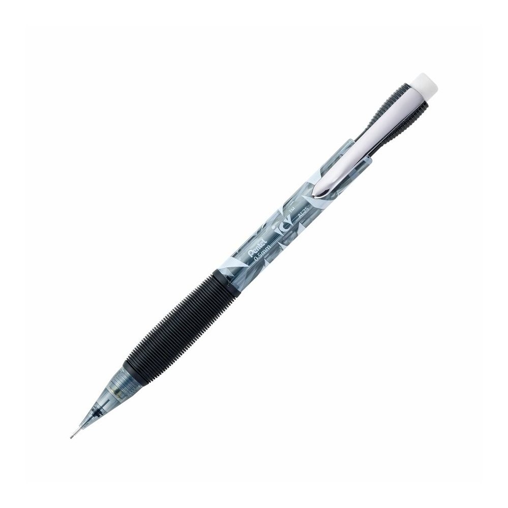 Pentel Icy Mechanical Pencil - #2 Lead - 0.5 mm Lead Diameter - Refillable - Black Barrel - 1 Dozen. Picture 3